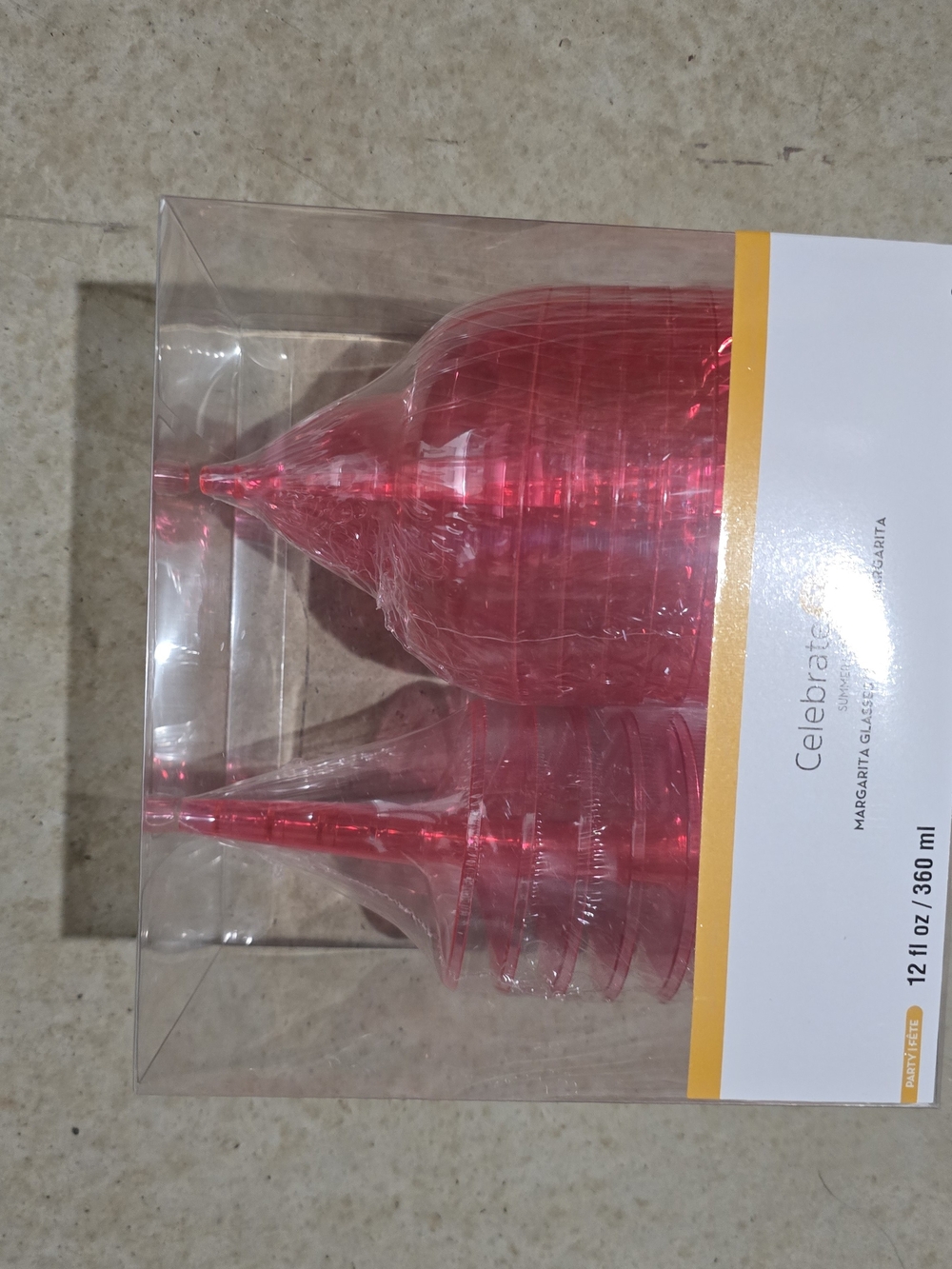 Celebrate It Pink Margarita Plastic - Set 3 Box